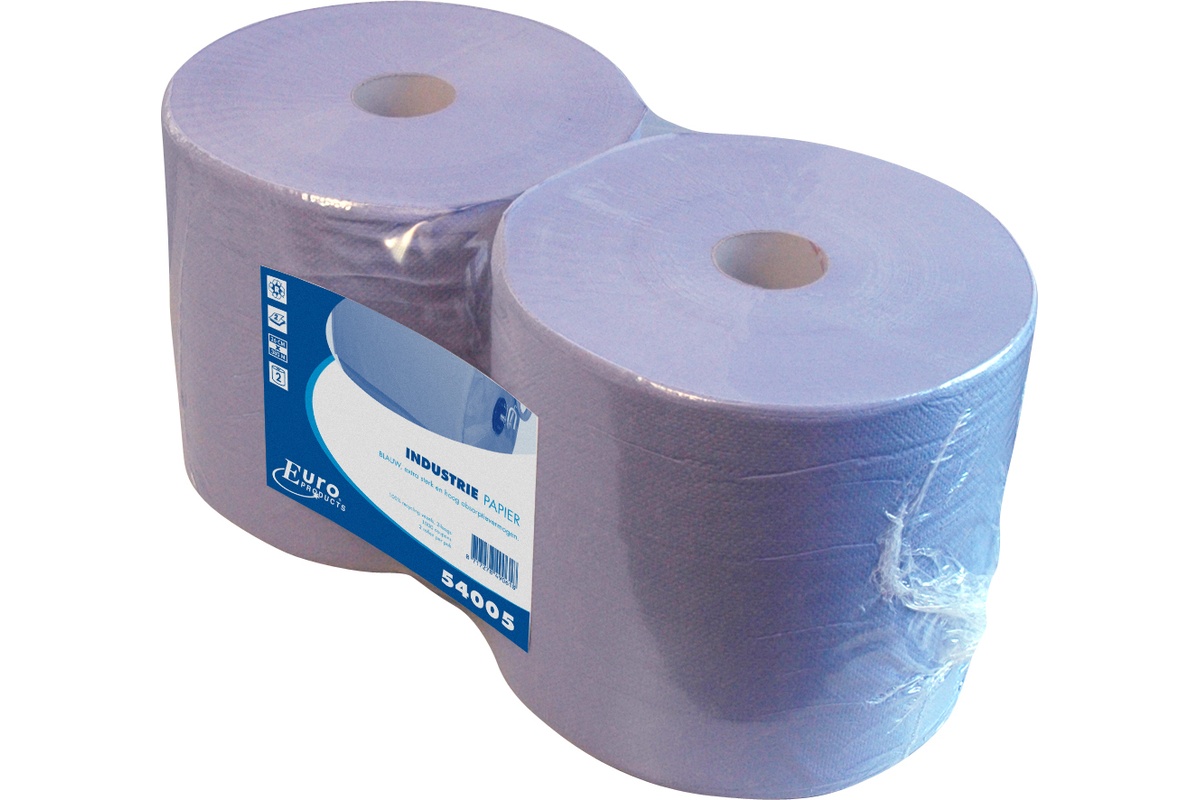Industriepapier recycled blauw 2-laags (2 rollen)