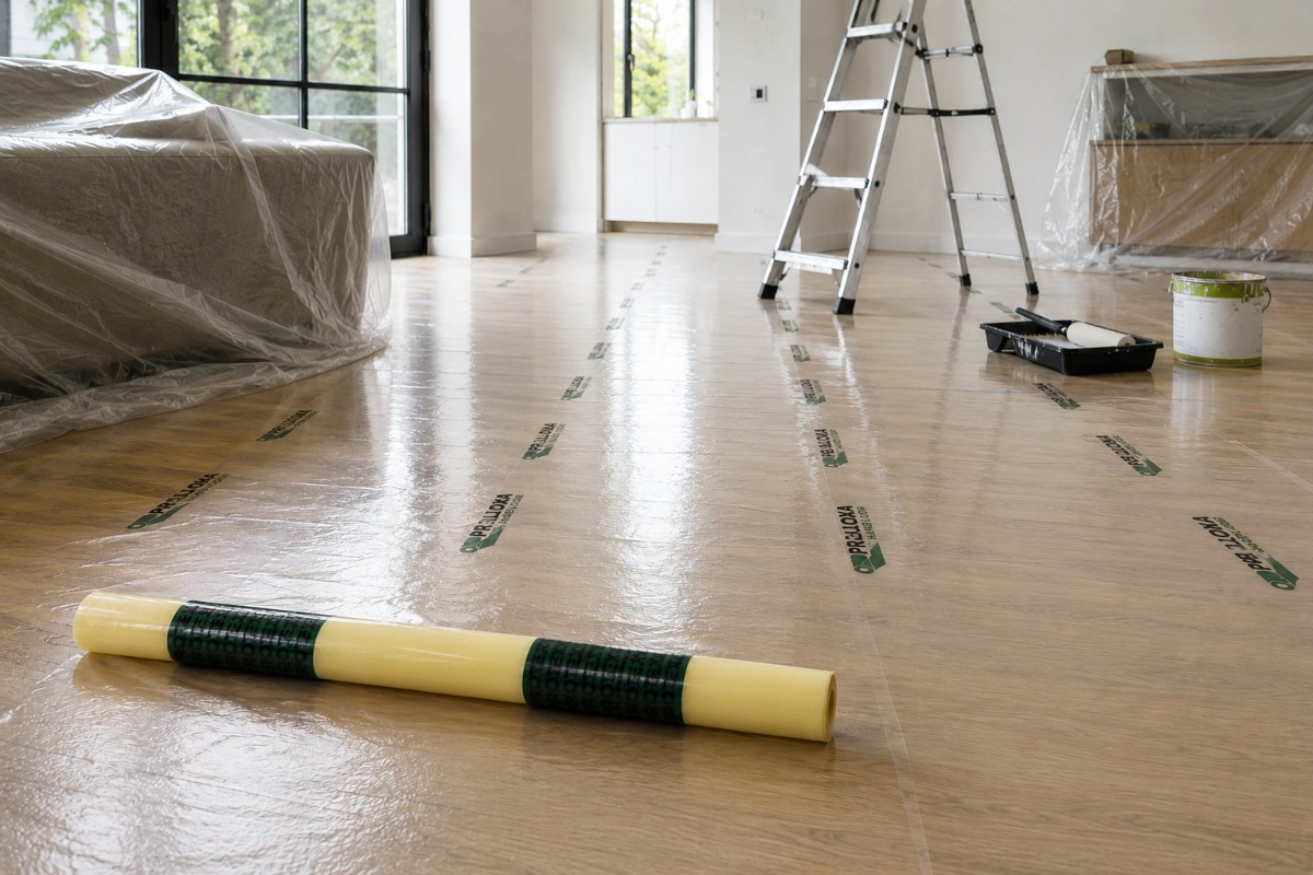 Protexa Harde Vloer Eco Afdekfolie zelfklevend - 120cm x 60m x 60my