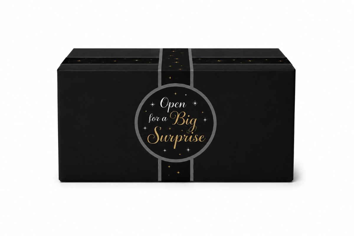 Geschenkdoos  "Big Suprise Black" - 390 x 290 x 232 mm 