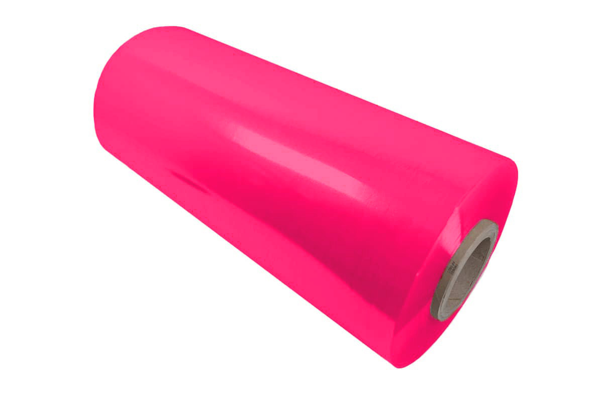 Machinewikkelfolie roze - 50cm x 1500m x 23my x 150% (per rol)
