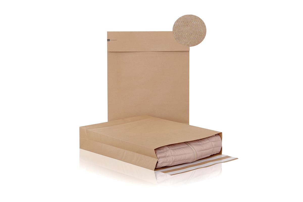 Papieren verzendzakken retour - 350 x 450 x 120 + 100 mm (200st)