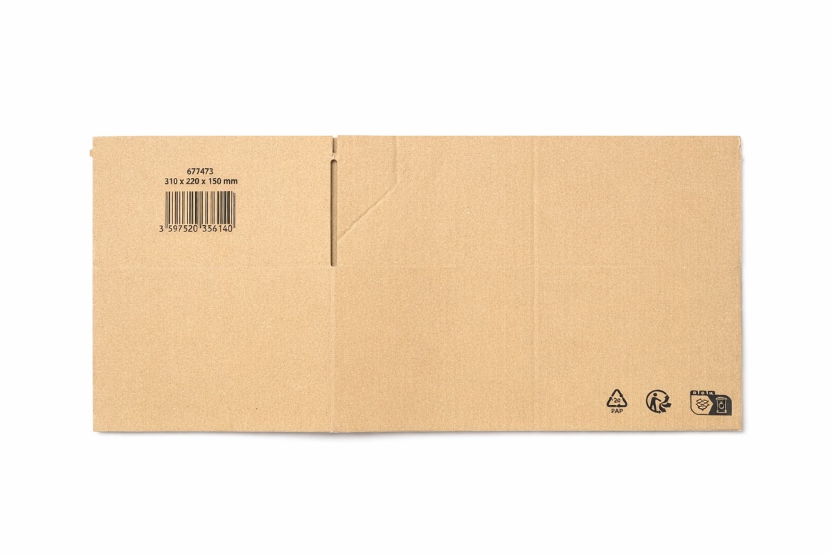 Kartonnen doos met autolock bodem - 310 x 220 x 150mm (enkele golf)