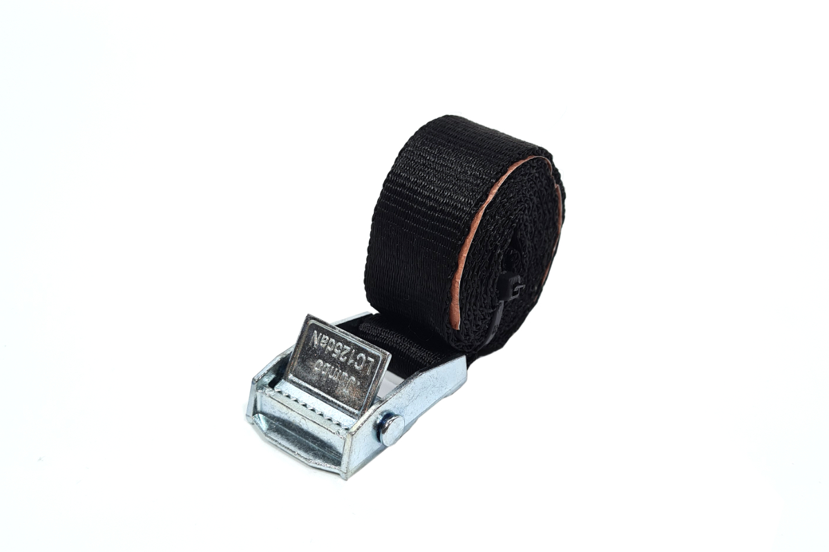 Bagagegordel spanband zwart + gesp - 25mm x 1m