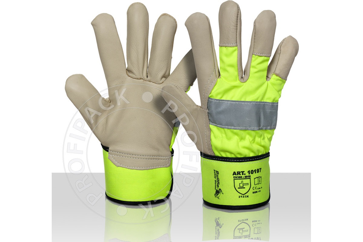 Bullflex Werkhandschoenen rund/nerfleder fluor geel - maat 11/XXL