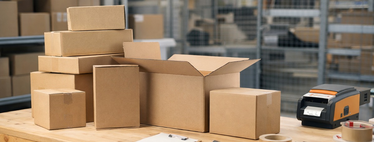 verschillende maten kartonnen dozen