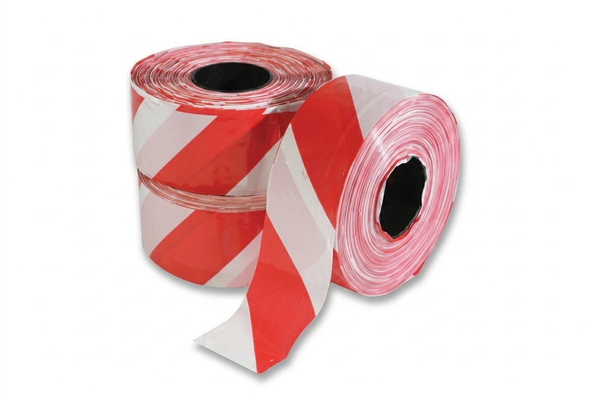 Afzetlint rood/wit - 70mm x 500m