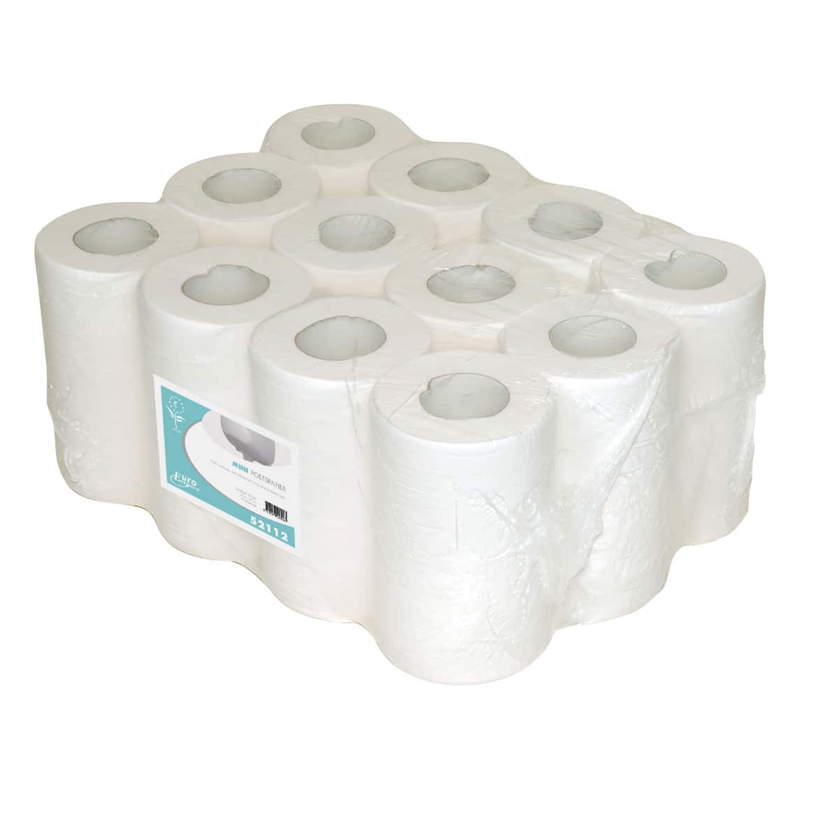 Mini poetspapier cellulose 1-laags (12 rollen)