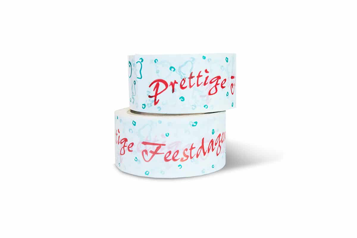 PVC kerst tape ''Prettige Feestdagen'' 50mm x 66m