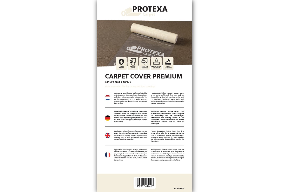 Protexa Tapijt Premium Afdekfolie zelfklevend - 60cm x 60m x 100my