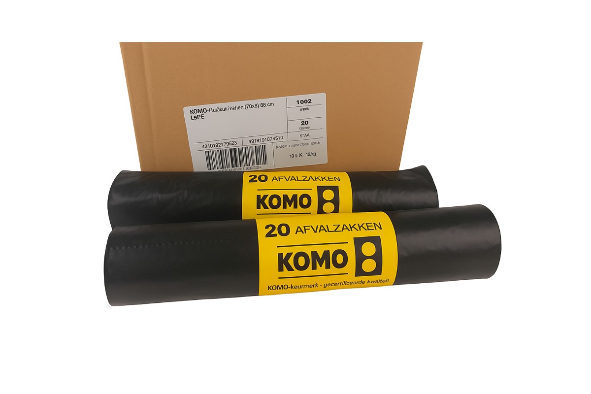 LDPE afvalzakken KOMO - 60 x 80cm x 50my (400st) LDPE afvalzakken KOMO - 60 x 80cm x 50my (400st)