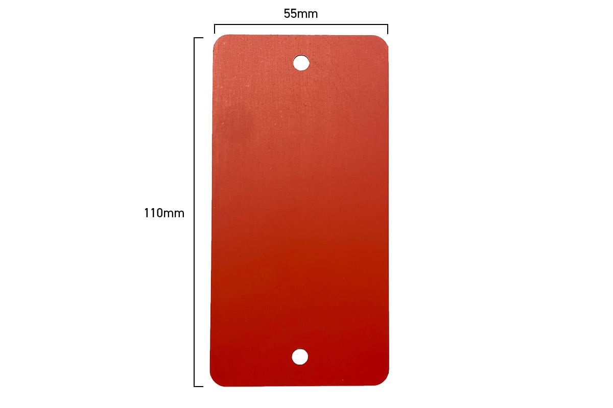 Metalen labels rood - 55 x 100mm (1.000 st)