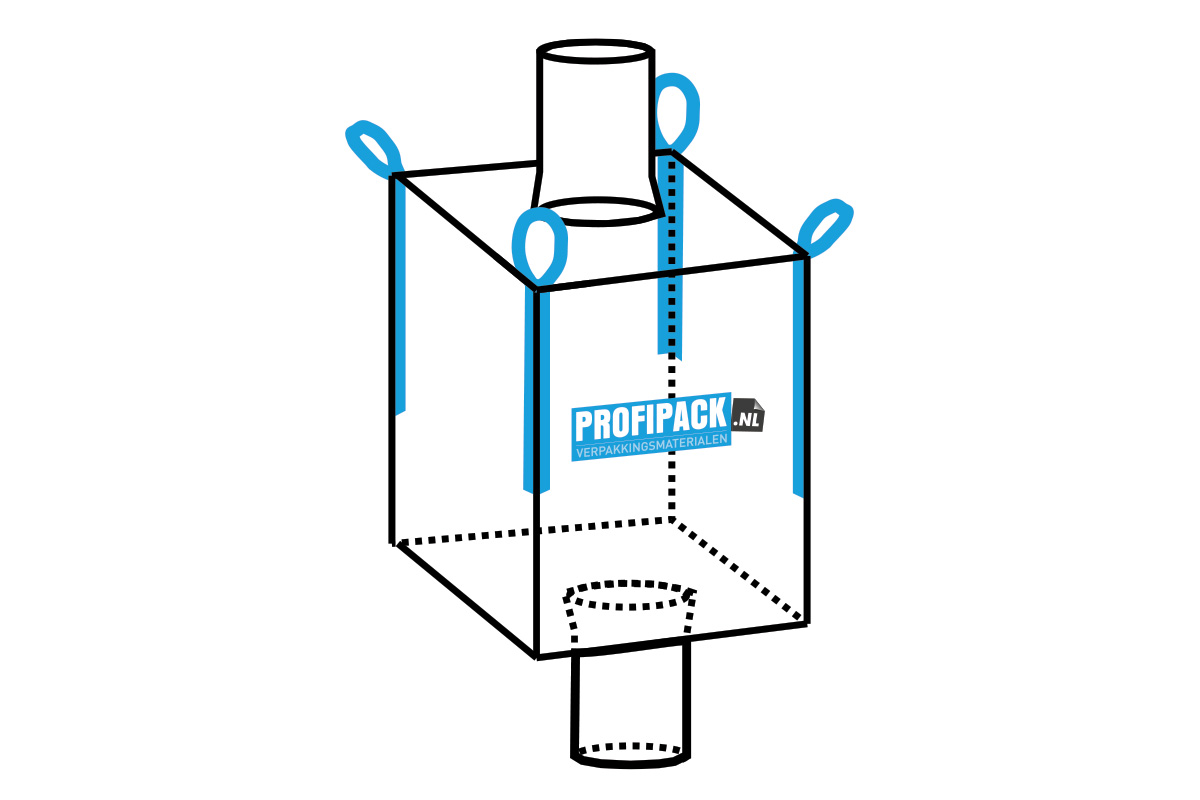 Big Bag stofdicht met vul & losslurf - 90 x 90 x 115cm Big Bag stofdicht met vul & losslurf - 90 x 90 x 115cm