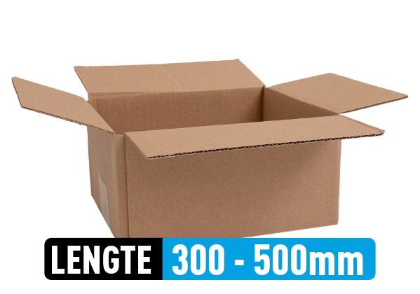 Kartonnen doos (enkele golf) - lengte van 300 tot 500 mm