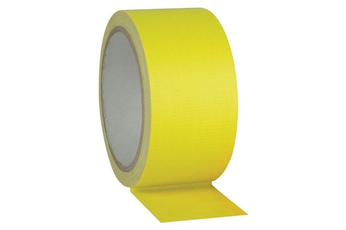 Fluor gaffa tape geel - 50mm x 25m