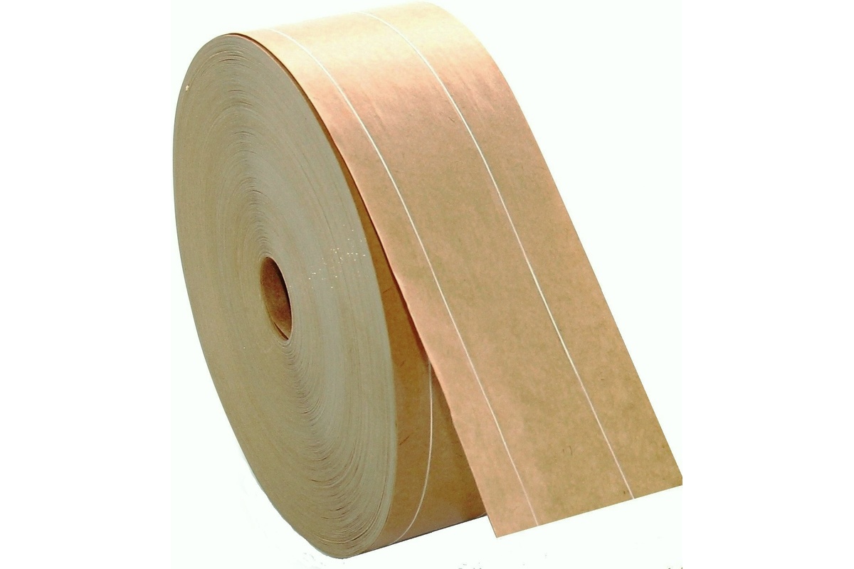 Papieren tape gegomd - 70mm x 150m x 125g/m2 (versterkt)