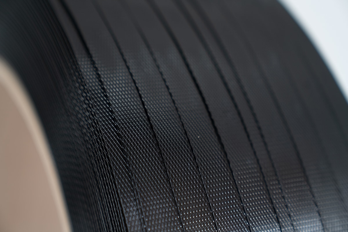 PP omsnoeringsband zwart - 12mm x 2.000m x 0,73mm