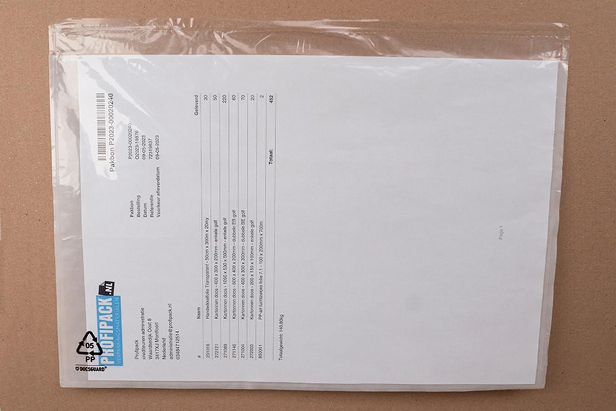 Paklijst enveloppen blanco A4 - 325 x 225mm  (100 st)