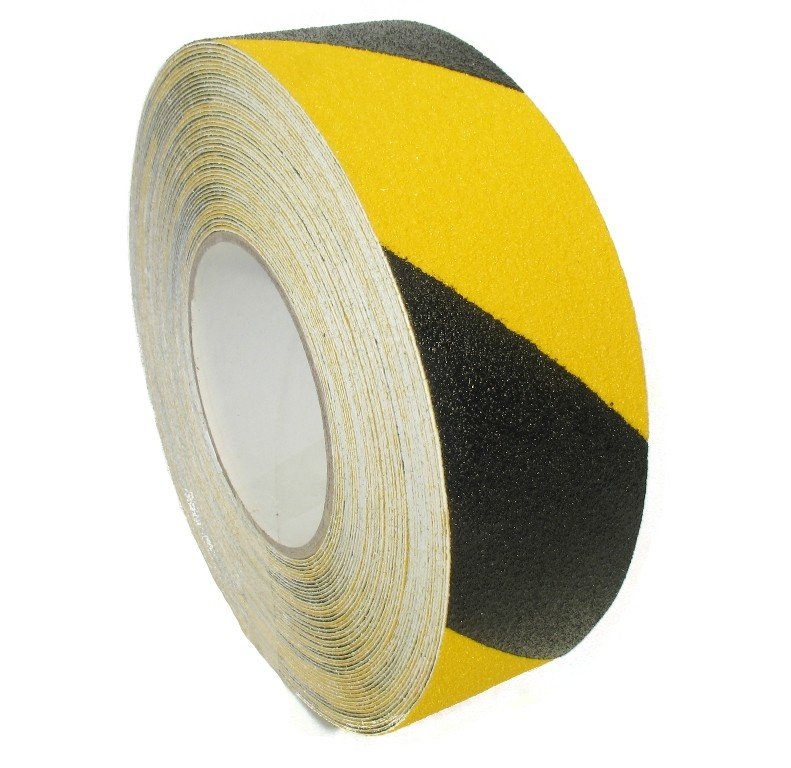 Antislip tape met korrel zwart/geel - 50mm x 18m