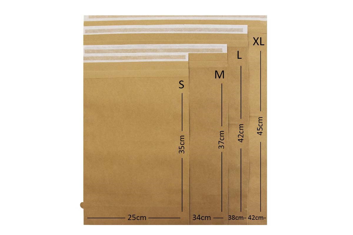 Papieren verzendzakken M Retour - 300 x 370mm (50 st)