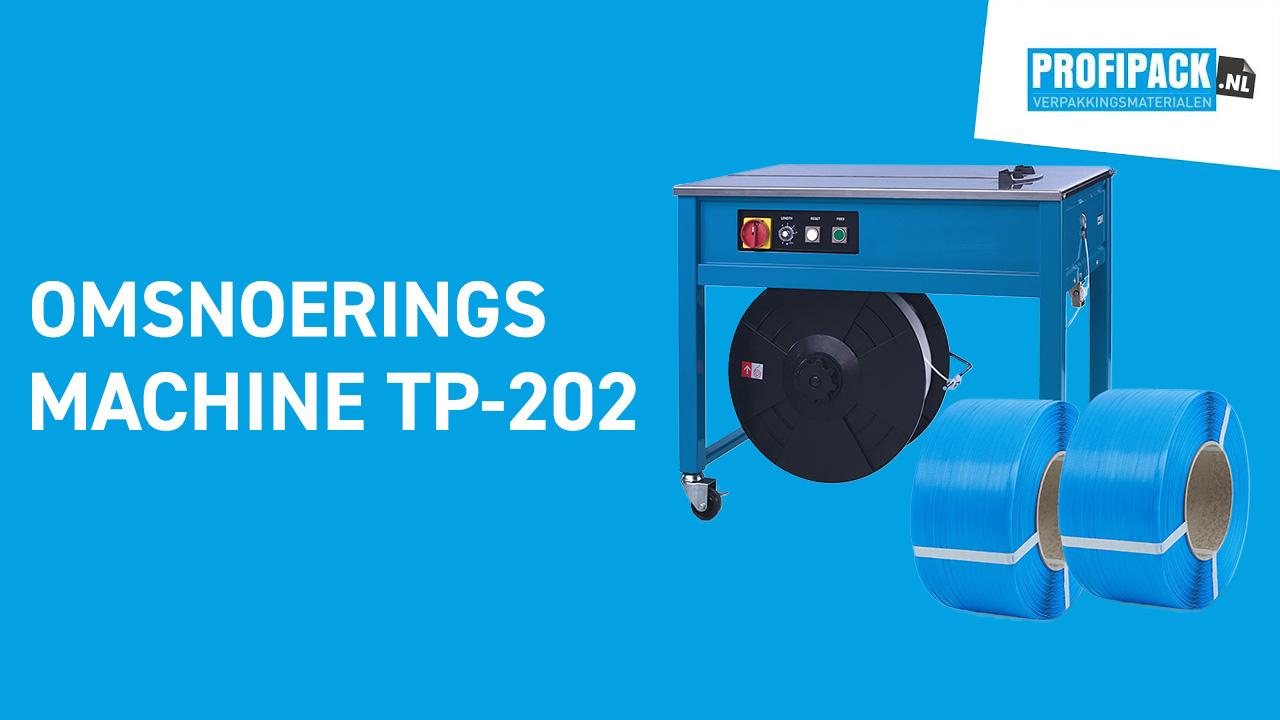 TP-202 Halfautomatische Omsnoeringsmachine + 2 rollen PP-band