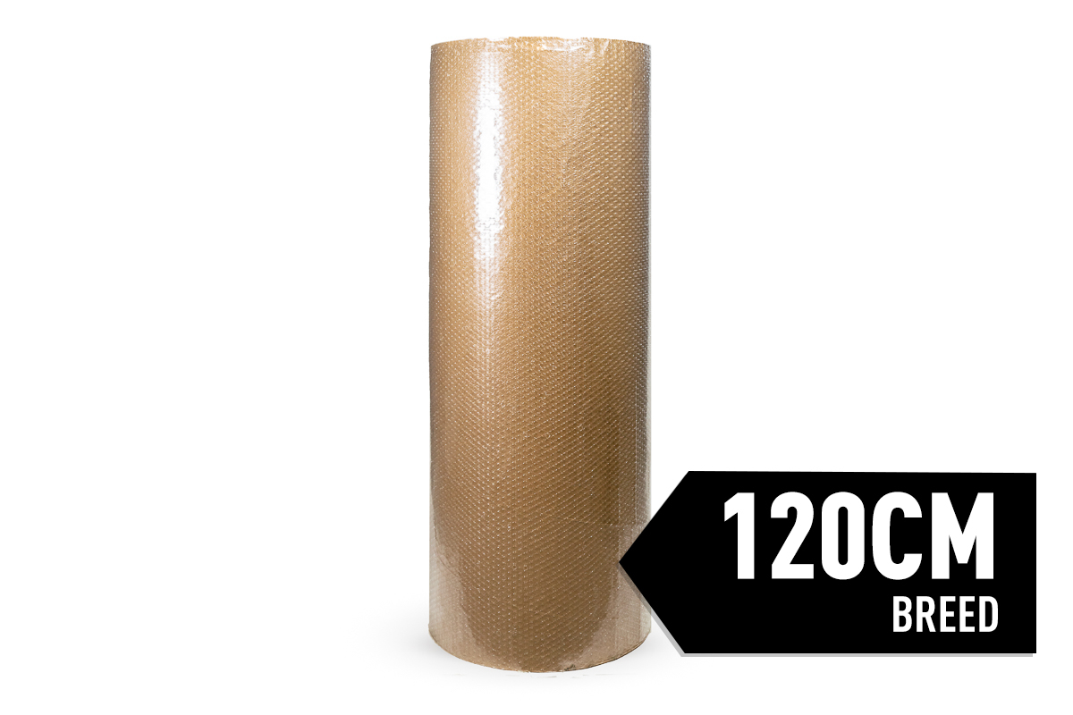 Noppenfolie met kraftpapier - 120cm x 75m x 80my