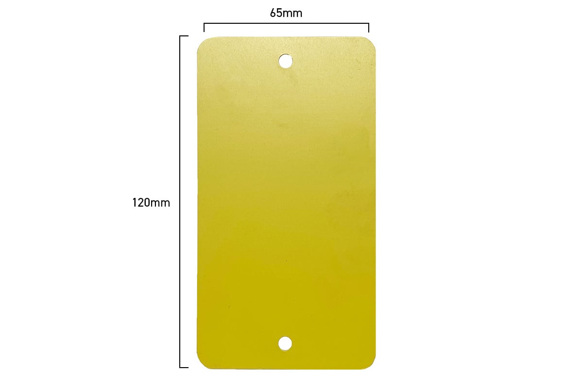 Metalen labels geel - 65 x 120mm (100 st)