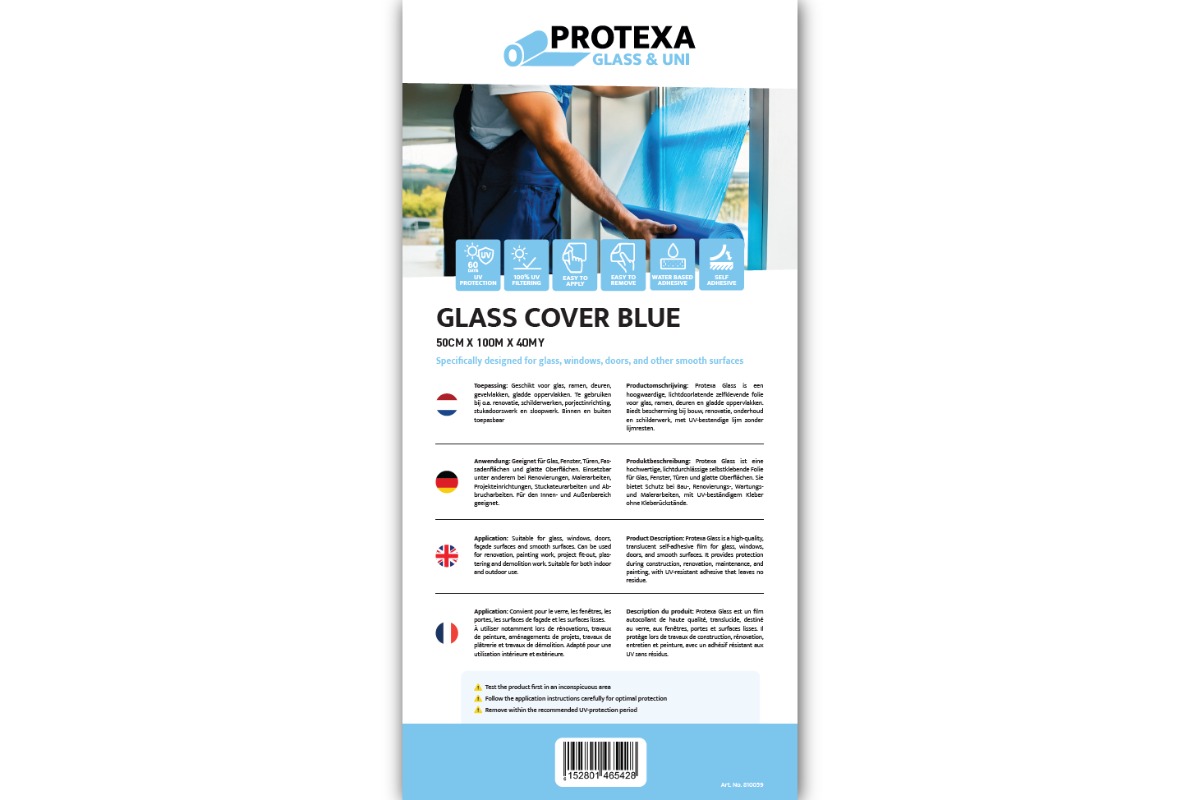 810051 protexa glas blauw label