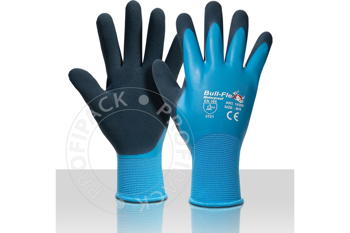 Bullflex Latex handschoenen waterafstotend - meerdere maten beschikbaar