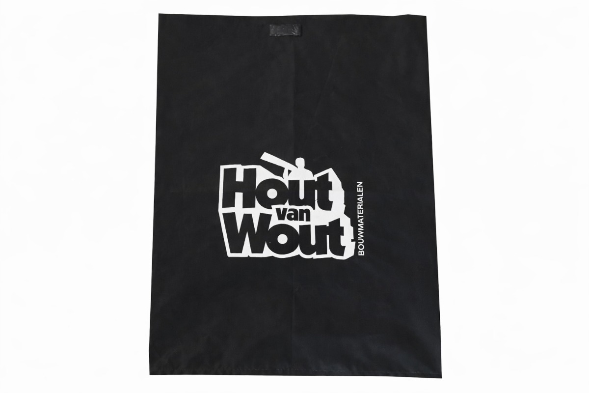 LDPE bedrukte puinzakken zwart - 60 x 80cm - 1 kleur