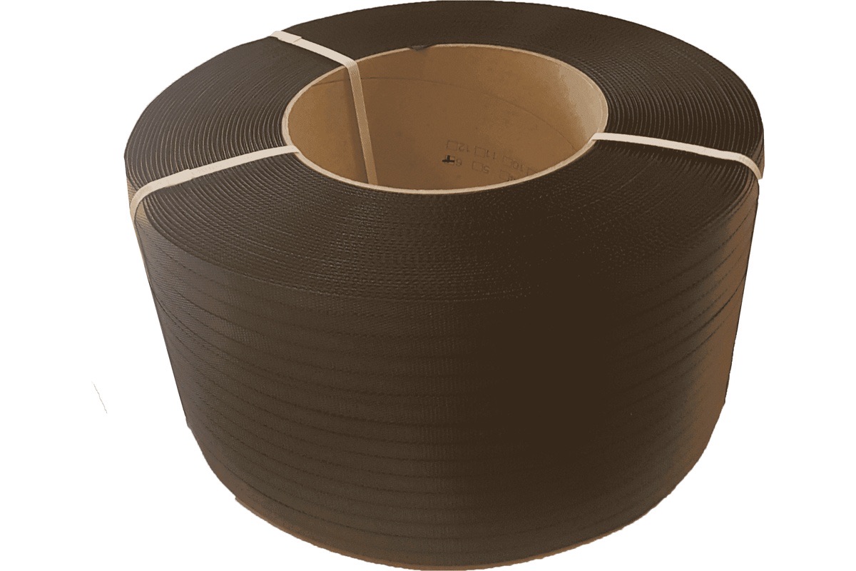 PP omsnoeringsband zwart - 12mm x 3.000m x 0,55mm