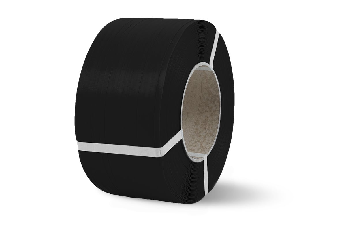 PP omsnoeringsband zwart - 12mm x 3.000m x 0,55mm