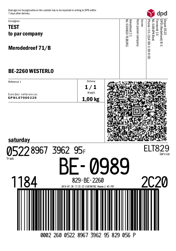 Verzendlabels ROOD PostNL/DPD/GLS - 102 x 150mm (300st)