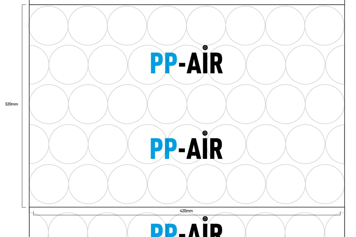 PP-air luchtzakjes folie 9.8.3 - 420 x 320mm x 225m