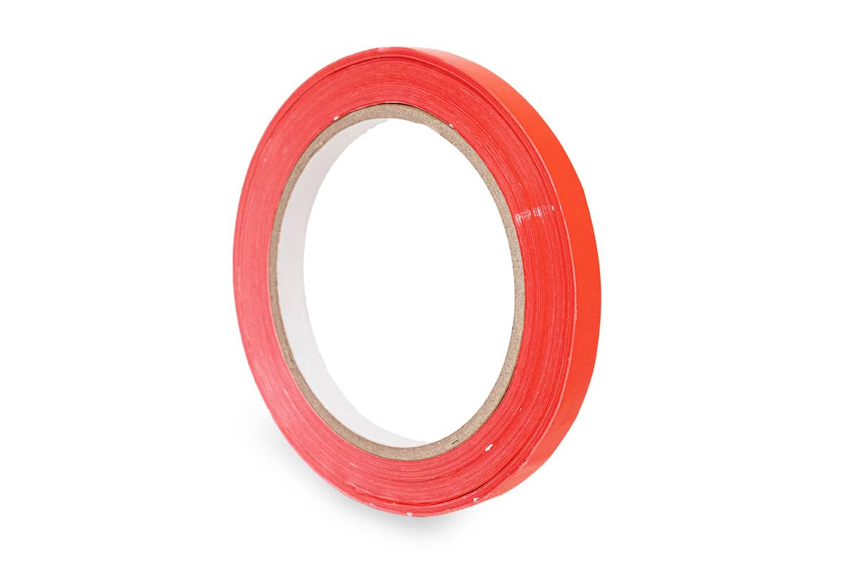 PVC tape transparant - 38mm x 66m rood, 9.0000 millimeter