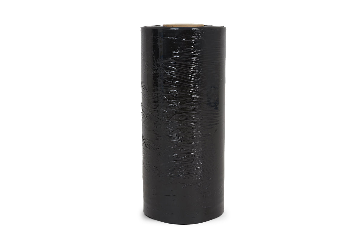 Machinewikkelfolie zwart - 50cm x 1800m x 20my (250% rek) Machinewikkelfolie zwart - 50cm x 1800m x 20my (250% rek)