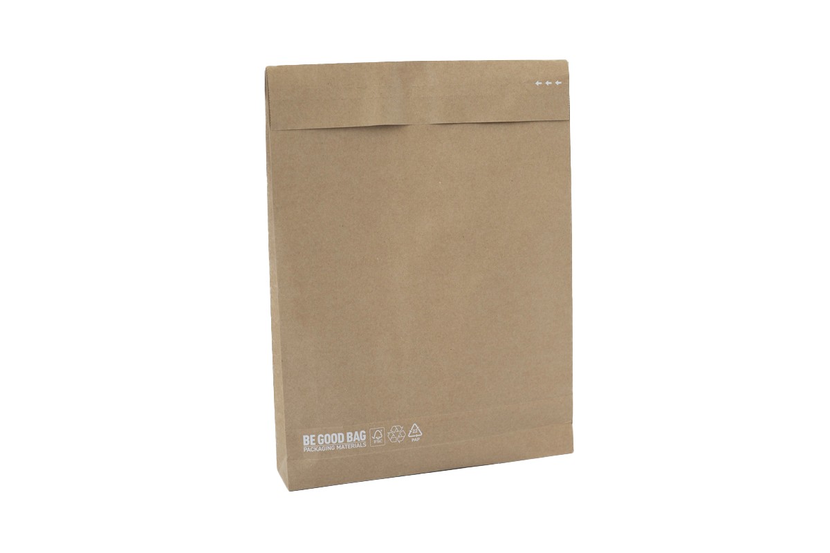 Papieren verzendzakken ''Be good bag'' - 380 x 480mm + 80mm (100st)