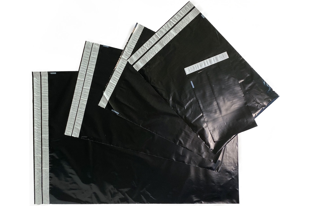 Coex verzendzakken zwart + retourstrip - 500 x 700mm (100 st)