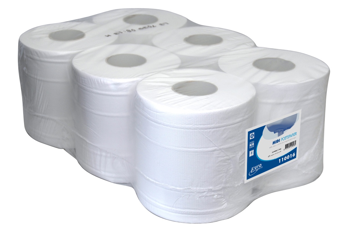 Midi poetspapier cellulose 2-laags (6 rollen)