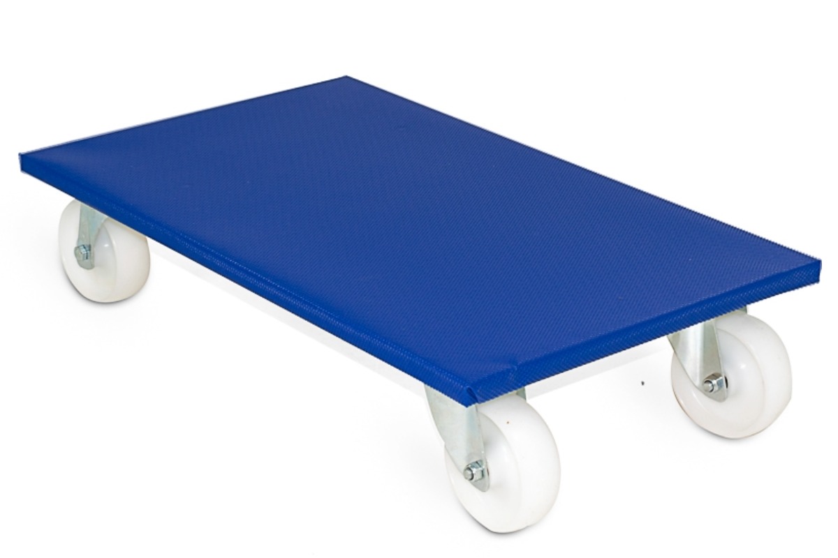 Meubelhondje blauw + Nylon wiel (300kg) - 60 x 35cm
