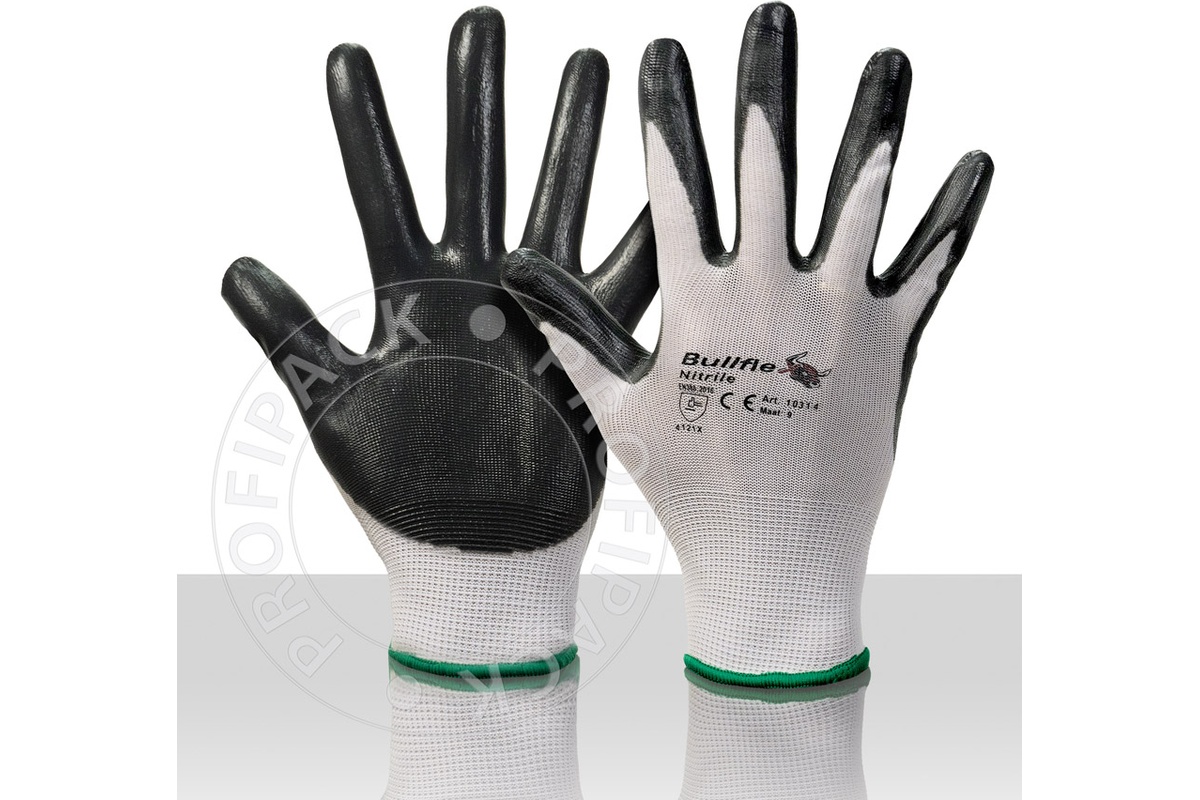 Bullflex PU nitril montagehandschoenen wit/grijs - maat 11/XXL