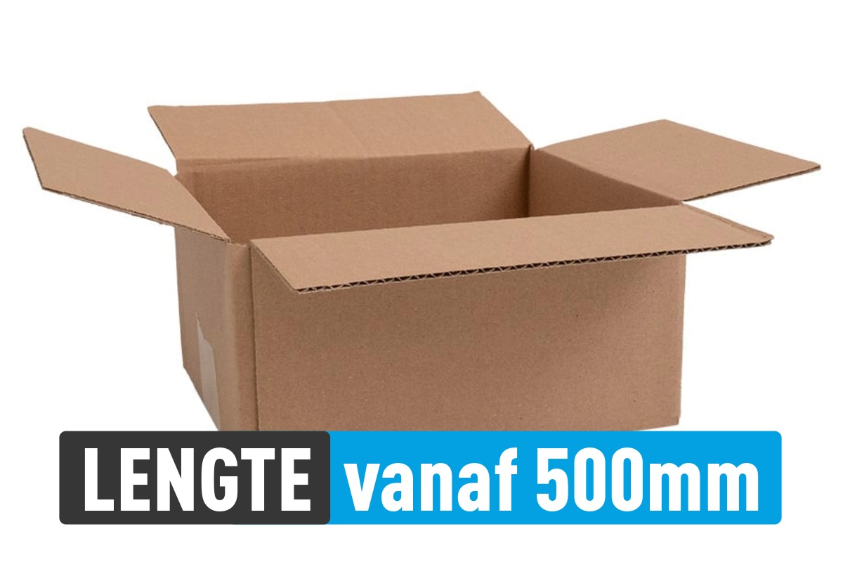 Kartonnen doos (enkele golf) - lengte vanaf 500 mm