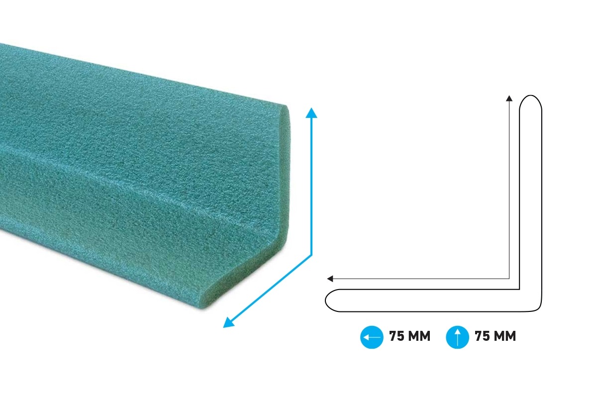 L Schuimprofiel - 75 x 75 mm x 200 cm