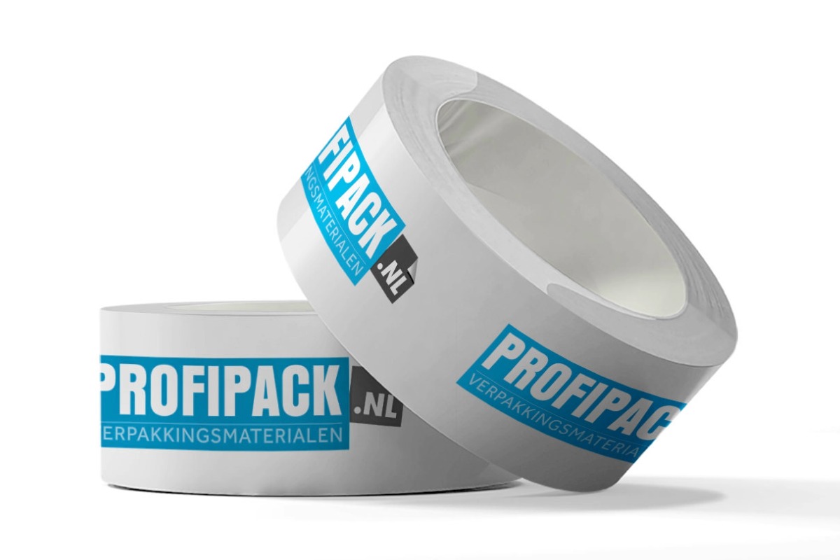 Bedrukte PP high tack tape - 50mm x 66m (3 kleuren)