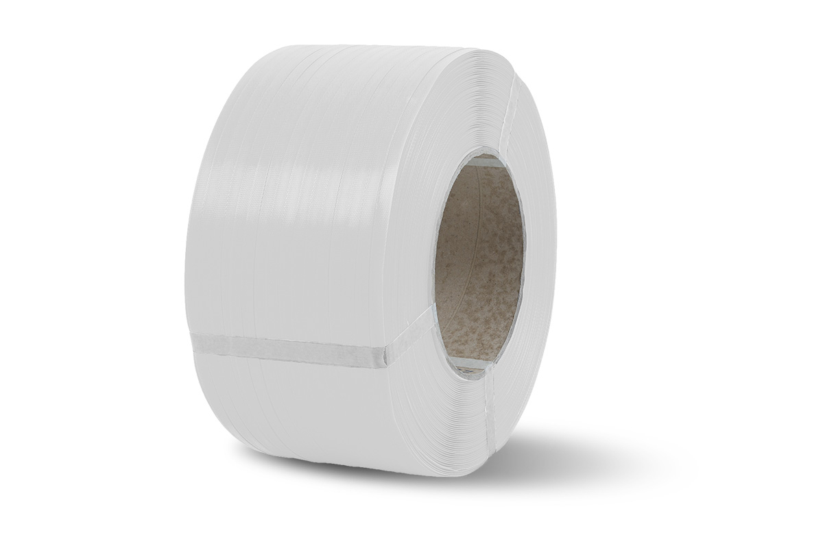 PP omsnoeringsband wit - 12mm x 2.500m x 0,63mm