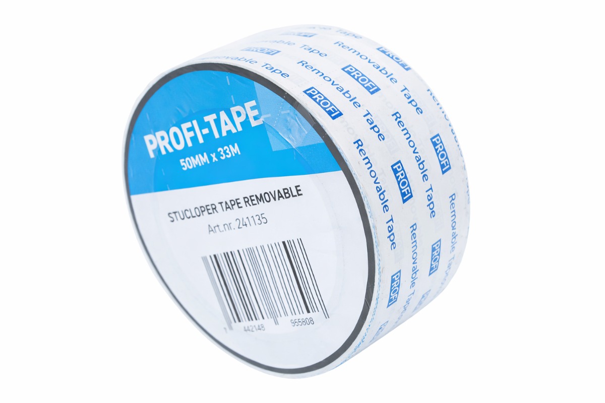 Stuclopertape removable + Kunststof kern - 50mm x 33m