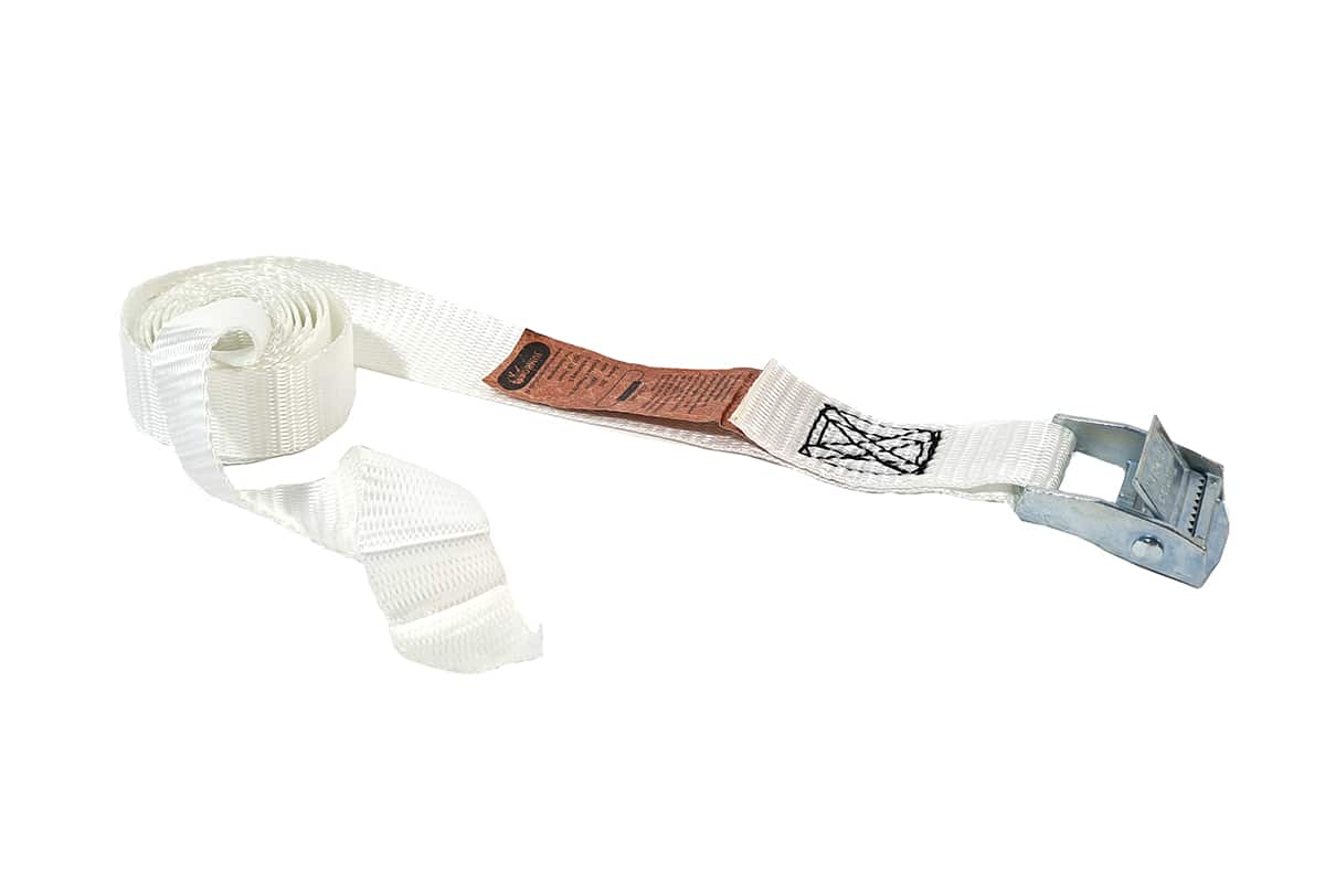 Bagagegordel spanband wit + gesp - 25mm x 1,5m