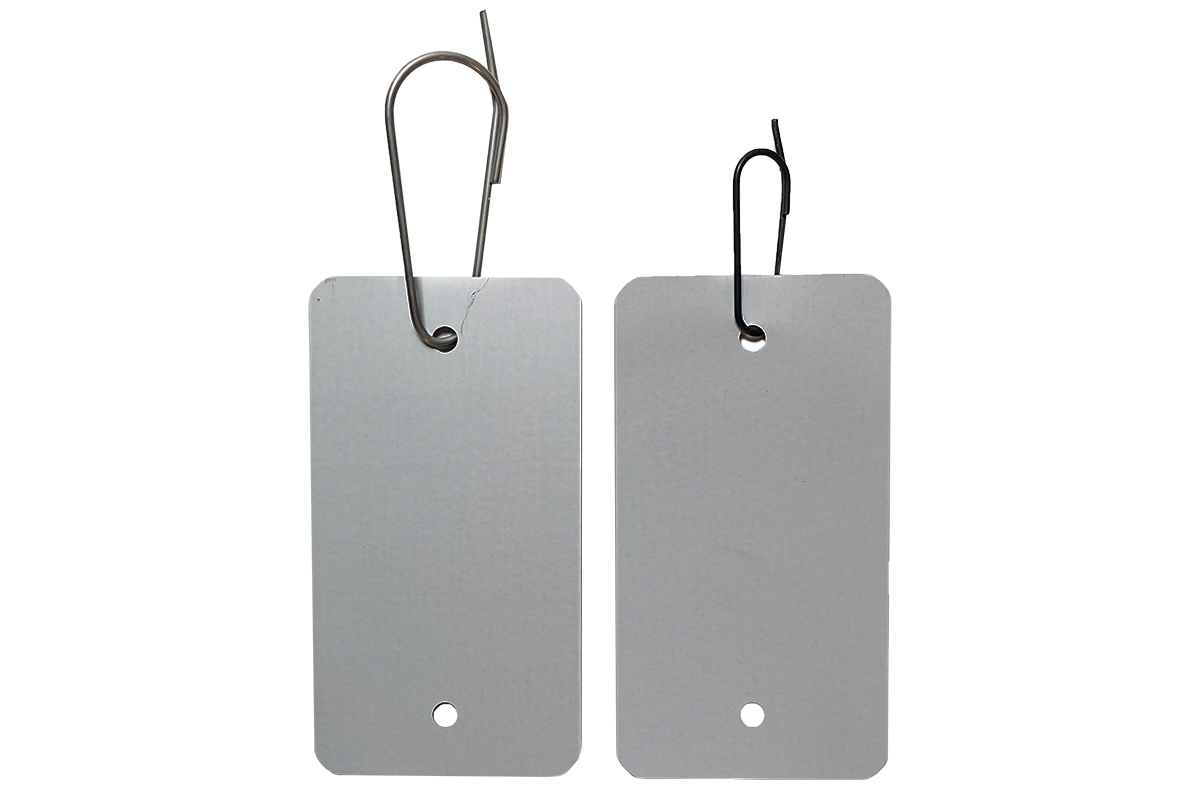 Metalen labels grijs - 55 x 100mm (100 st)