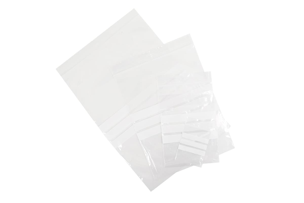 Gripzakken transparant met schrijfvlak - 150 x 200mm x 50my (1.000 st)