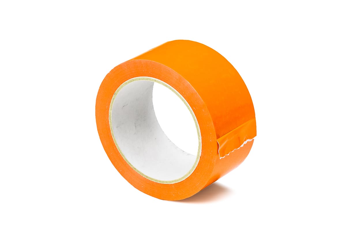 PVC tape transparant - 75mm x 66m oranje, 50.0000 millimeter