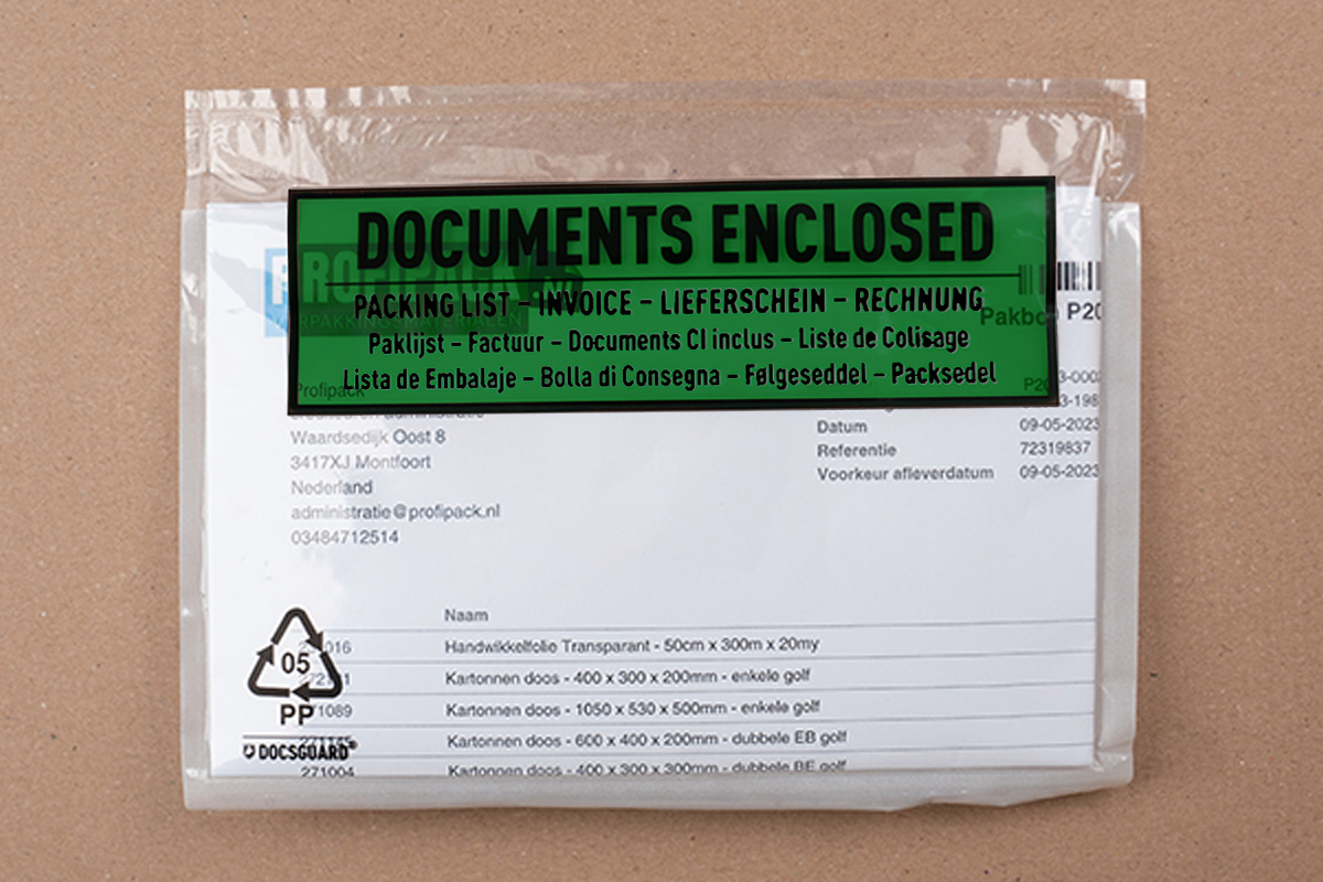 Eco papieren paklijst enveloppen Packing List - 230 x 125mm (1.000 st)